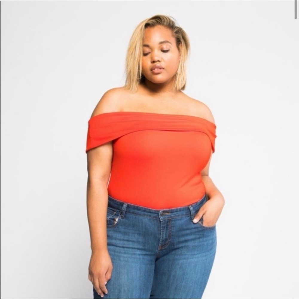 Off-Shoulder Red Women's Top